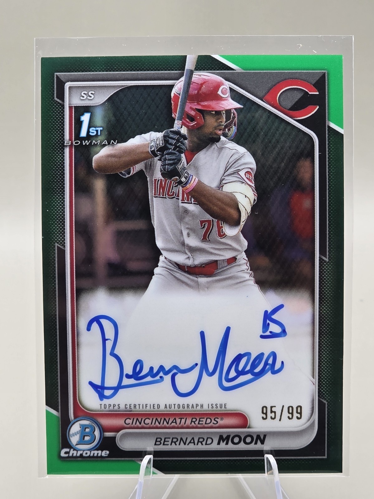 2024 Bowman Chrome - Prospect Auto Green Refractor /99 #CPA-BMO Bernard Moon