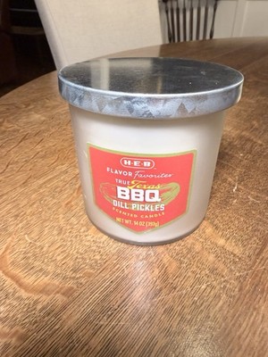 H-E-B True Texas BBQ DILL PICKLES  14oz Candle NEW