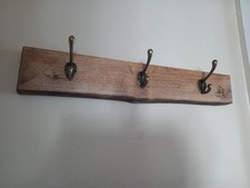 Coat hooks on wood hand made 3 ideal Christmas gift jewellery