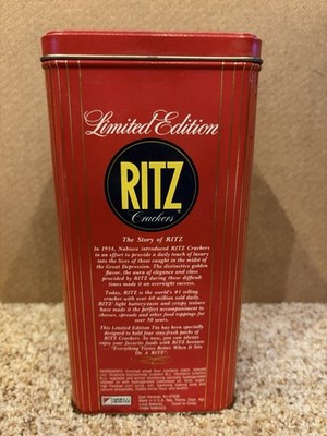Vintage Ritz Crackers Tin 1986 Nabisco Limited Edition Red Storage