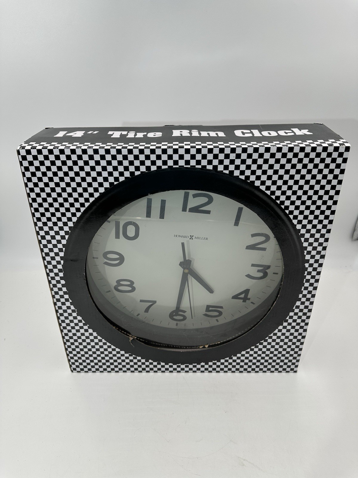 New 14” Tire Rim Clock Mancave Wall Hanging Time Piece