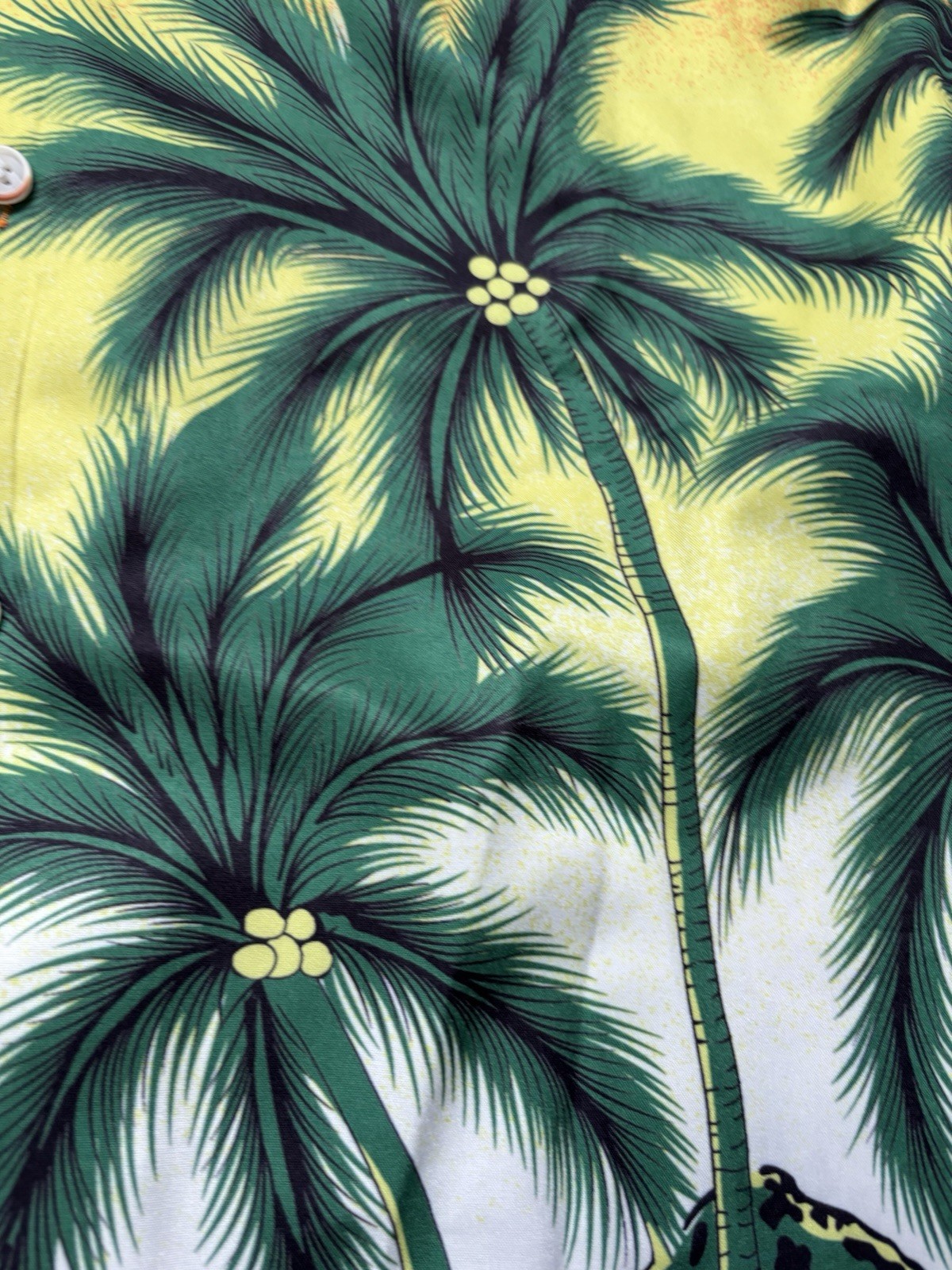 Design in Italy Hawaiian Palm Trees Beaches Shirt Men's Button Down WINDSURE M