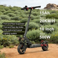 48V 15Ah Fast Electric Scooter Adult 500W Dual Motor 32MPH Portable Folding Bike