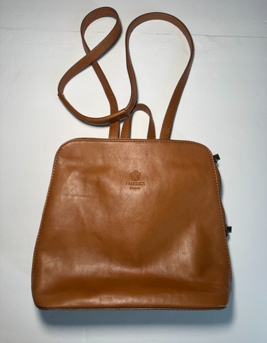 I Medici Firenze Leather Backpack Brown Italian Crossbody Bag Vintage