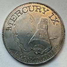 NASA Mercury IX L. Gordon Cooper Man in Space Medal Token 25mm Aluminum