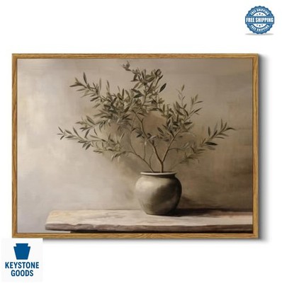 Framed Wall Art Rustic Olive Branch Still Life Canvas Print 12x16 Living Room