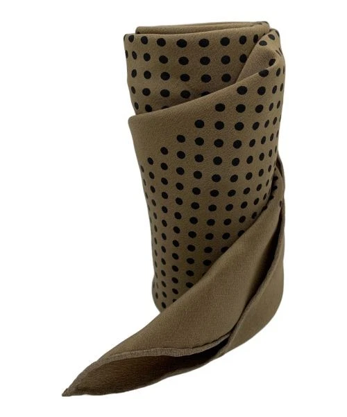 Foulard Christian Dior en soie à pois kaki x noir