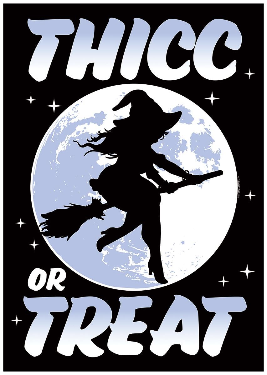 Laminated Thicc Or Treat Halloween Mini Poster