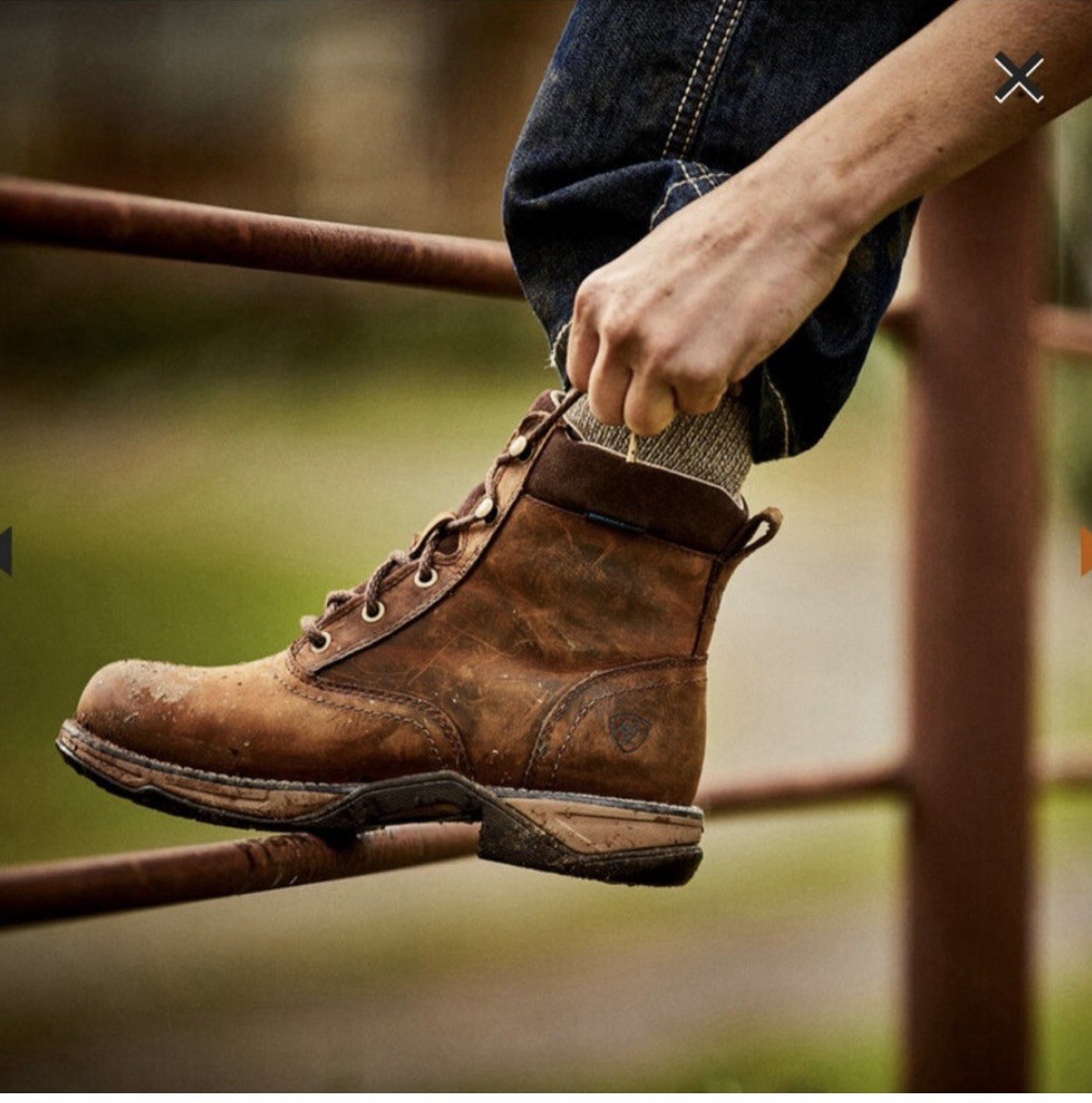 Ariat Womens H2O Waterproof Leather Work Boots Brown Size 8.5 New