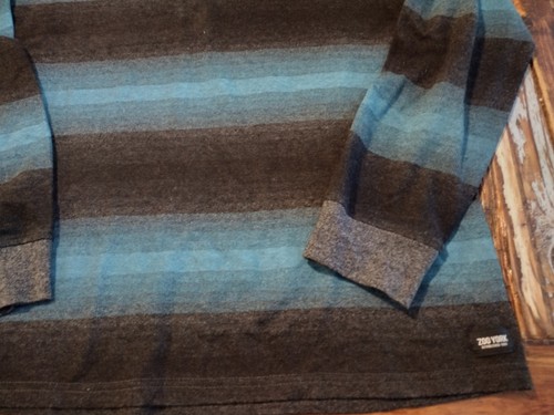 Zoo York Sweater Sweatshirt Striped Blue Black Gray Skateboard Size XL - Picture 4 of 9