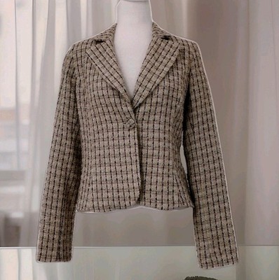Women's Beige+Multicolor Blazer Sz Small By Windsor