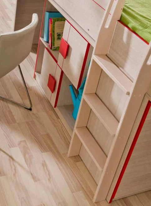 Komplett Jugendzimmer Kinderzimmer Set Schreibtisch Multifunktionsbett Schrank - Bild 2 von 4