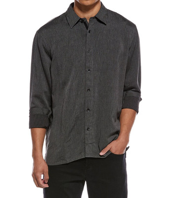 RAG & BONE Button Up Shirt Mens Large Grey Refined Dalton Viscose $348