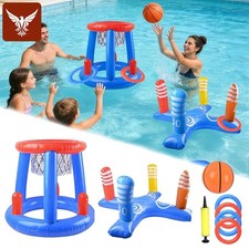 Juego de lanzamiento de anillo cruzado aro de baloncesto flotante de agua juguetes juegos de piscina inflables