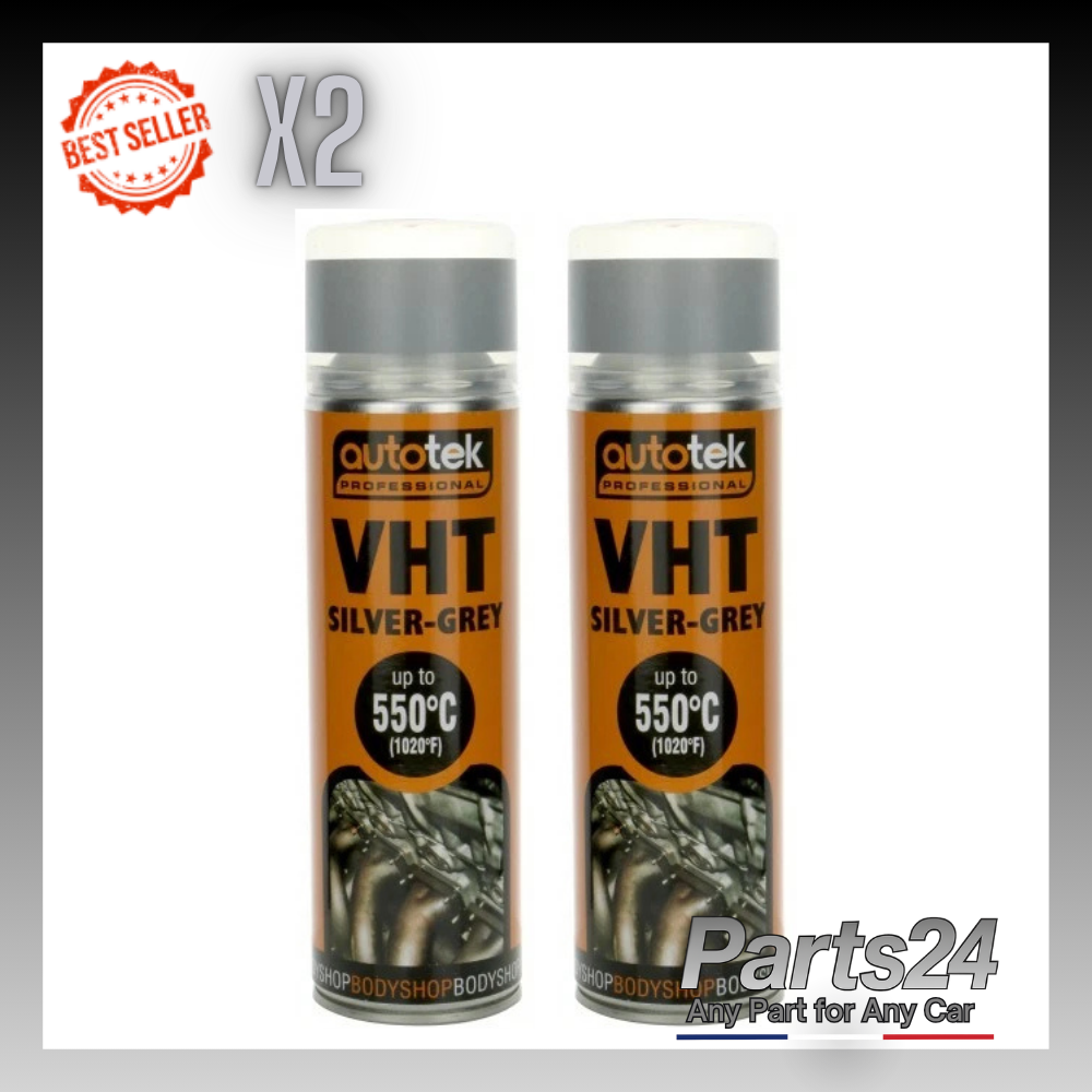 2x Autotek Vht Paint Silver Grey 500ml ATOVHTSG500 Car Spray Paint Aerosol