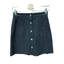 Aritzia Wilfred Centinela Faux Suede Mini Skirt in Black Size 4