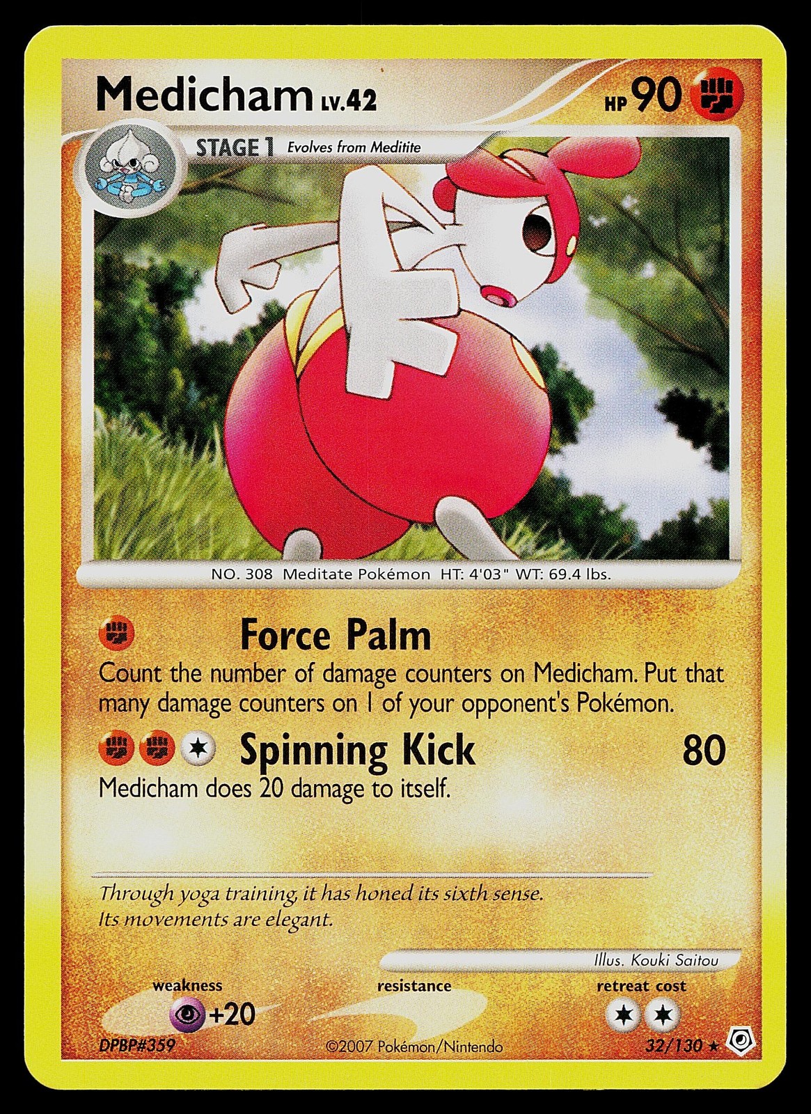 Pokemon Diamond and Pearl 32/130 Medicham Pokemon Card