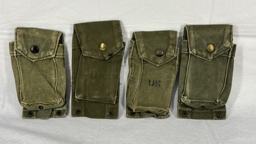 Lot (4) Vietnam M1961 US Military M14 Ammo Pocket Ammunition Magazine Belt Pouch