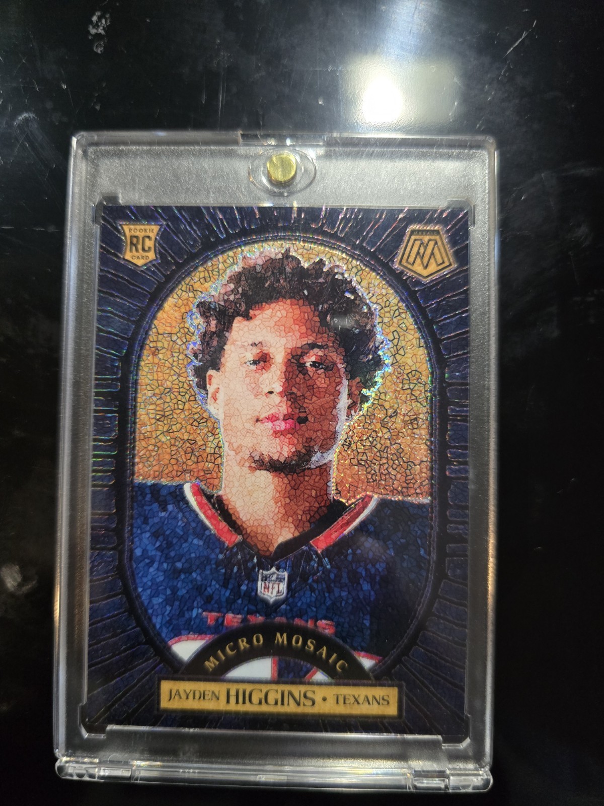 2025 Mosaic Jayden Higgins Micro Mosaic Rc !! Case Hit - Texans
