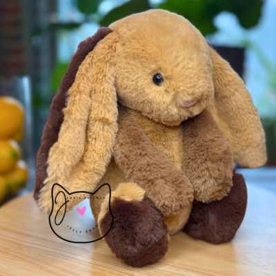 Jellycat ORIGINAL BASHFUL PATCHWORK BROWN BUNNY New NWT Medium