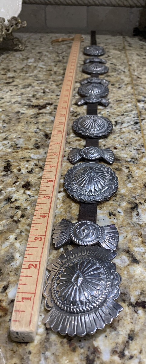 James Reid Sterling Silver ベルト　ジェームスレイド VTG James Reid Santa Fe Sterling Silver Concho Buckles Belt