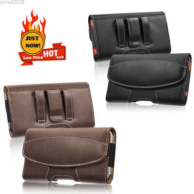 Belt Clip PU Leather Pouch Holster Case w/Magnetic Closure For iPhone 13 Pro Max