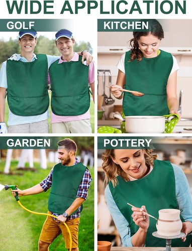 4 Pack Caddy Bibs Waterproof Cobbler Apron with 2 Pockets Caddy Costume Outfit f - Picture 5 of 11