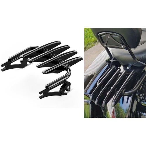 Black Detachable Stealth Luggage Rack For 09+Harley Touring Street Electra Glide - Picture 6 of 10