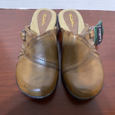 WOMEN'S Thom McAn Griffin Brown Shoes Slip On Mule Size 5  1.75  Heel New