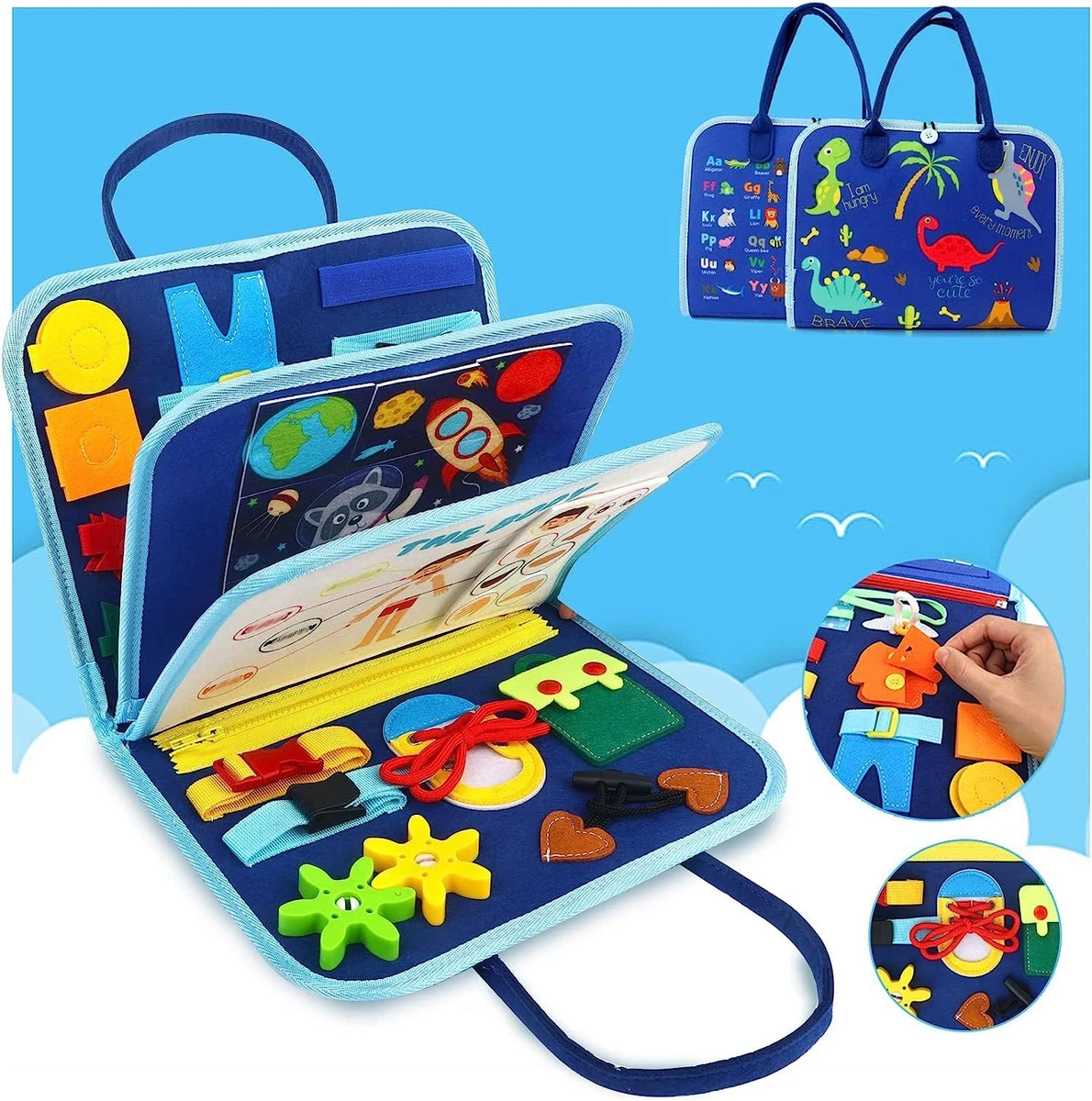 Busy Board Toddlers Sensory Activity Montessori Toys 1 Year Old