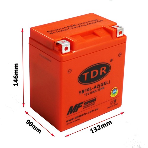 12V AGM MOTORCYCLE BATTERY YB10L-A2 CB10L-A2 for Yamaha XV250 Virago Route 66 V - Picture 5 of 8