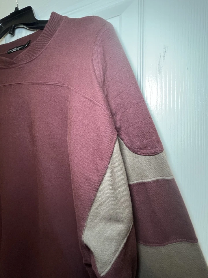 Camisa de rugby J. Peterman Company para hombre roja tostada LG a rayas manga larga parche en el codo Foto 3 de 4