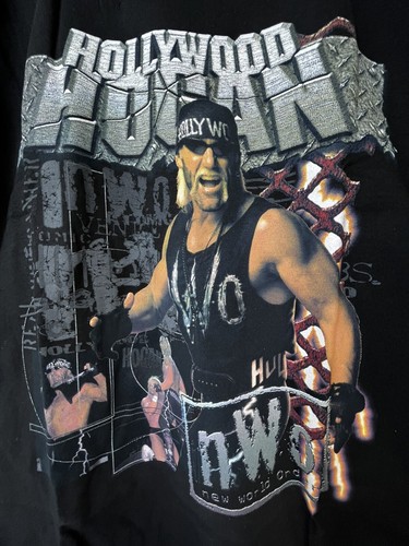 Vintage 1998 Hollywood Hulk Hogan T-shirt NWO Black Large WCW WWE WWF NEW RARE - Picture 2 of 8