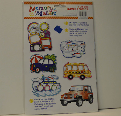 MEMORY MAKERS 6 Die-Cut Travel Frames Scrapbook Pages NEW
