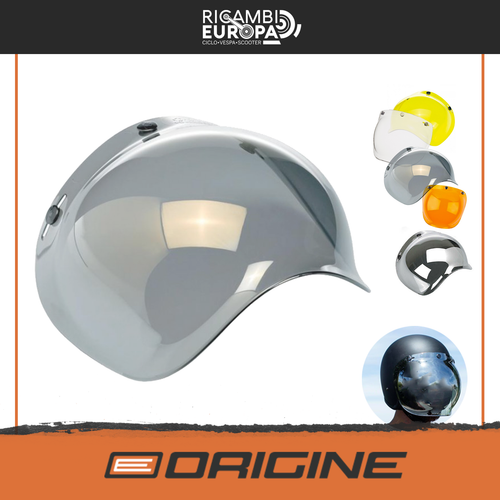 Visiera casco Bubble a Bolla Casco 3 Bottoni Jet Universale fume custom  race | eBay