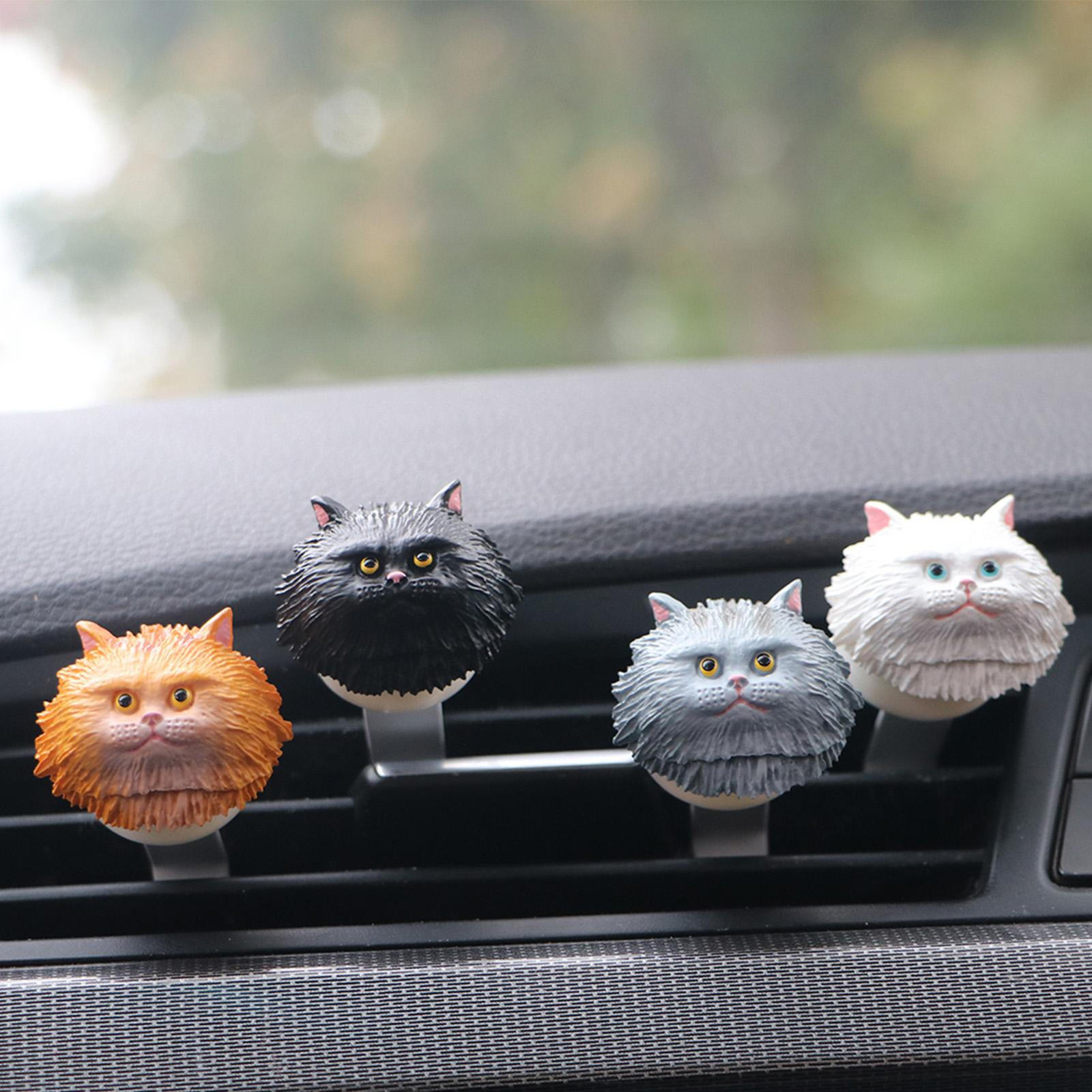 1Pc Cute Cat Car Air Vent Decoration and Clip w/ Air Freshener Flake-Keep Aroma