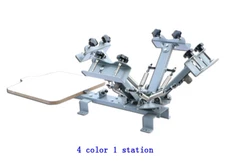 TECHTONGDA Manual Simple 4 Color 1 Station Screen Printing Press Printer