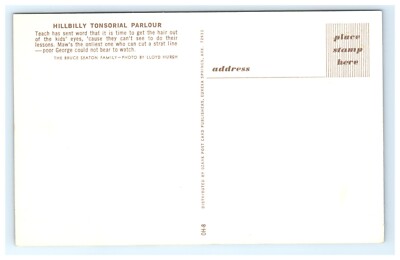 Postcard Hillbilly Tonsorial Parlour Bowl Hair Cut Ozark Family