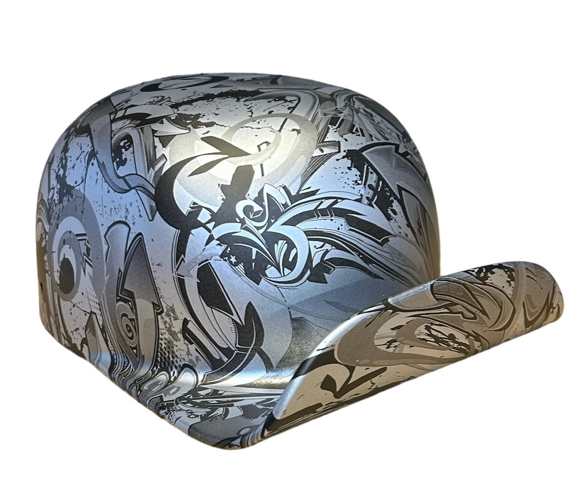 Custom Hydro Dipped Metallic Silver Graffiti 2.0 Mikes