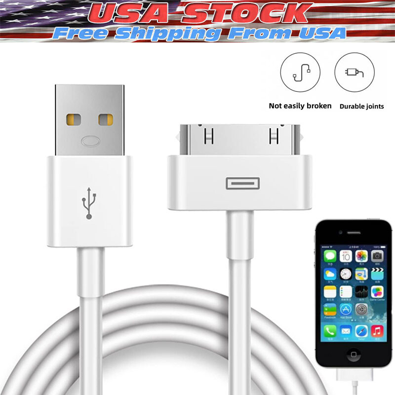 30 Pin USB Data Sync Cable Charger for iPhone 4 4G 4S 3GS iPod Nano iPad 1/2/3