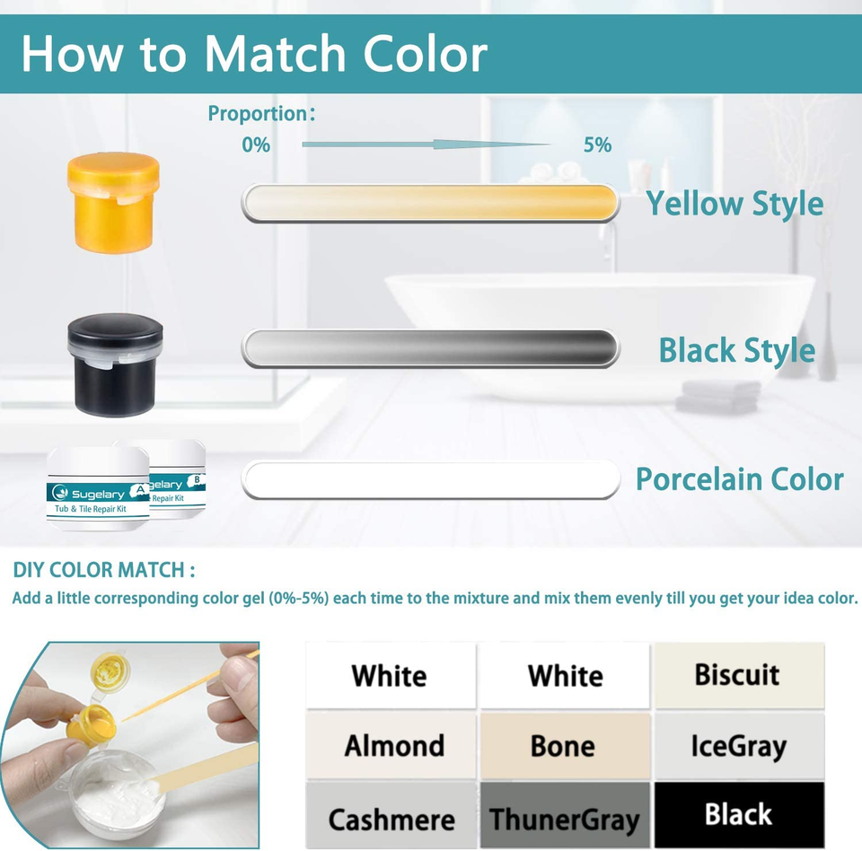 Tub, Tile and Shower Repair Kit (Color Match), Fiberglass Repair Kit