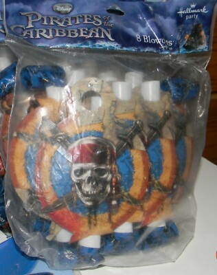 PIRATES of the CARIBBEAN Birthday Party Favors PACK of 8 BLOWOUTS Hallmark  