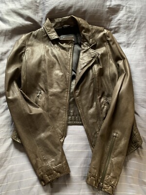 Mackage Womens Leather Jacket Size Small Color Taupe Beautiful