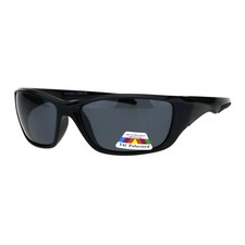 TAC Polarized Sports Sunglasses Unisex Biker Wrap Around Rectangle Frame