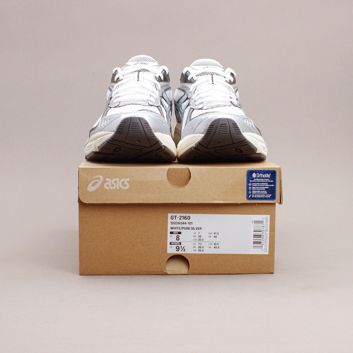 靴 asics GT-2160 1203A544-101 26cm Asics GT-2160 White Pure Silver 1203A544-101 Sportstyle Shoe