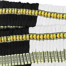 Black White Hand Embroidery Cross Stitch Threads Floss/skeins 24 of Each color