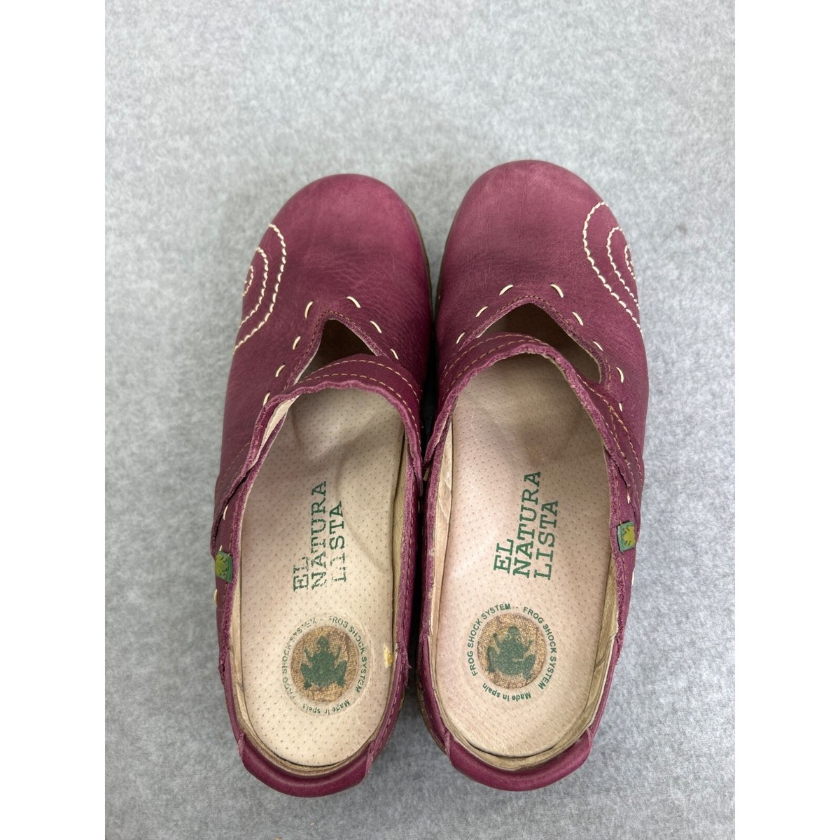 Women's El Naturalista Shoes Clogs Slip On Purple Leather Women's El Naturalista Shoes Clogs Slip On Purple Leather