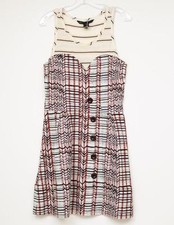 MARC BY JACOBS Womens Striped Printed Bustier Button Pleated Tank Casual Dress 6