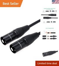 Durable 10ft XLR Male to Male Cable - Perfect for Professional Sound Systems