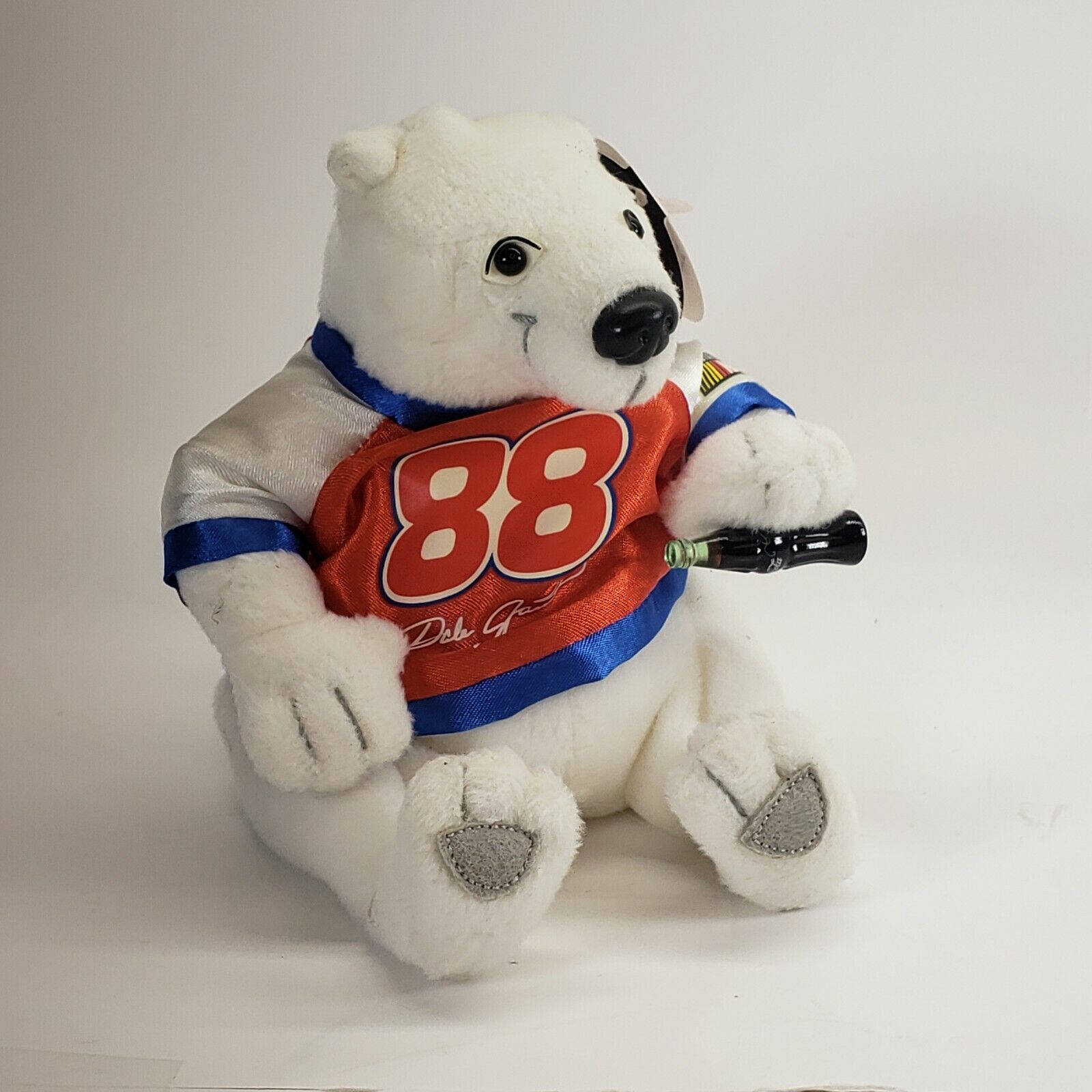 Vintage Coca-Cola Racing Family NASCAR #88 Jarrett Bear Plush Soft Toy Animal